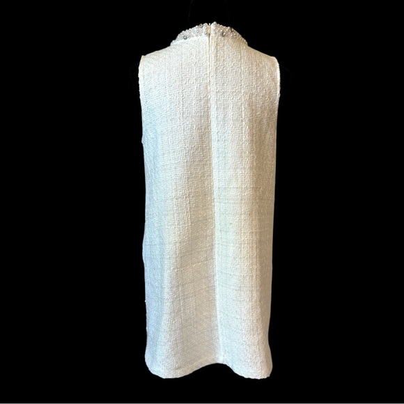 Tweed Pearl Embellished Shift Dress Small - Picture 9 of 13